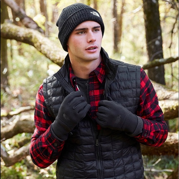 The North Face Other - The North Face Apex E-Tip Windwall Dark Gray Winter Gloves Men Size MED BNWT